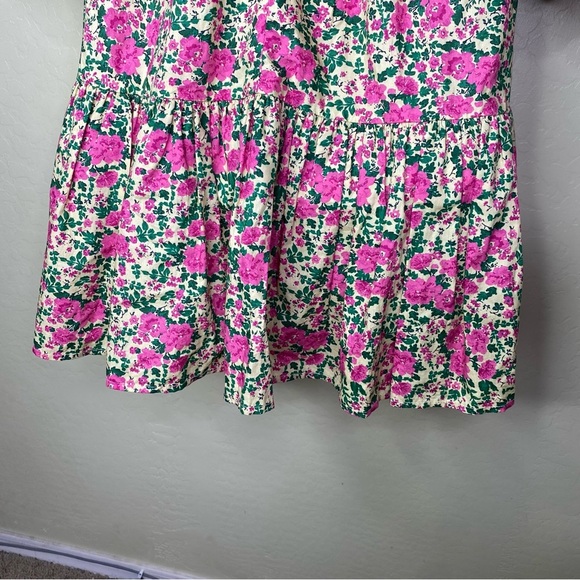 Zara Voluminous Pink and Green Floral Puff Sleeve Dress Size S - Picture 12 of 16